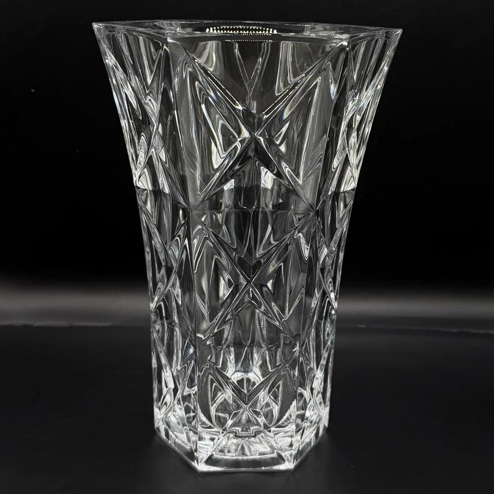 Vintage Echt Bleikristall Hexagon Lead Crystal Vase 24% PbO - West‎ Germany
